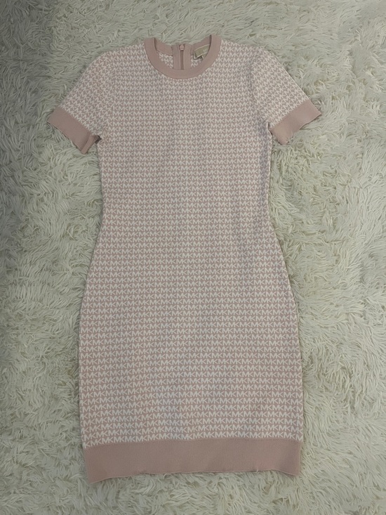 Michael Kors Dresses & Skirts - Michael Kors Blush Pink Logo Jacquard Midi Dress